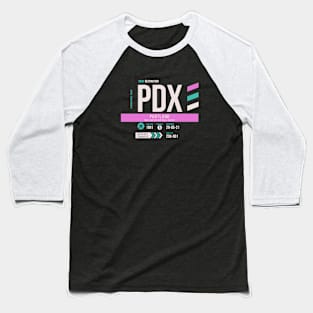 Portland (PDX) Airport Code Baggage Tag Baseball T-Shirt